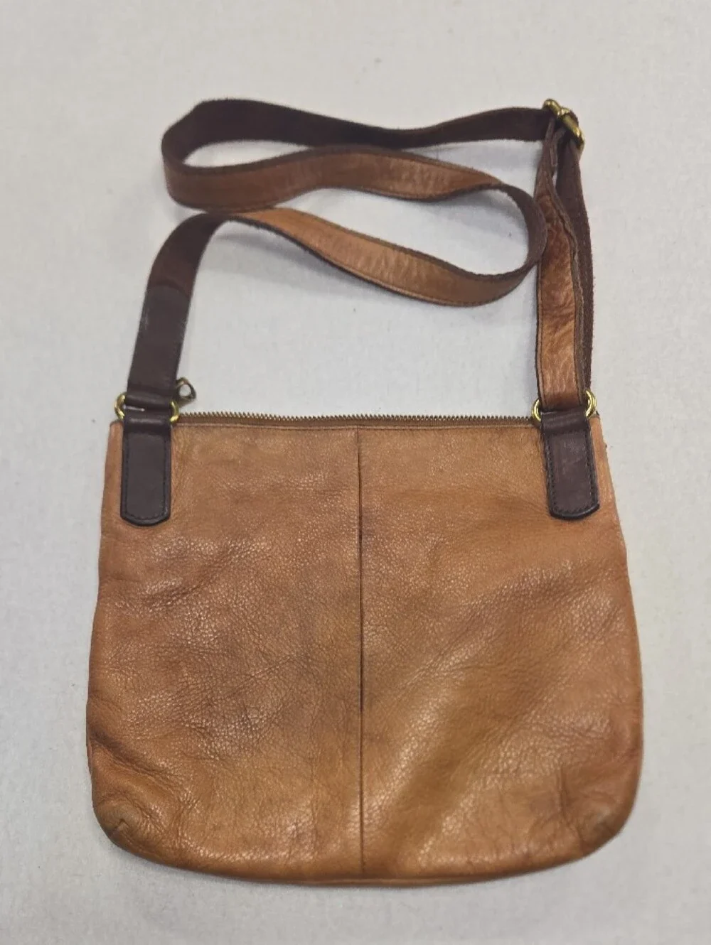 Fossil Men's Brown Leather Messenger Crossbody Bag - Classic Carry